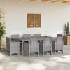 vidaXL Garden Dining Set 9 pcs Light Grey Polt rattan