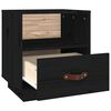 vidaXL Bedside Cabinet Black 40x34x45 cm Solid Wood Pine