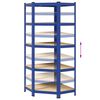 vidaXL 5-Layer Corner Shelf Blue Steel&Engineered Wood