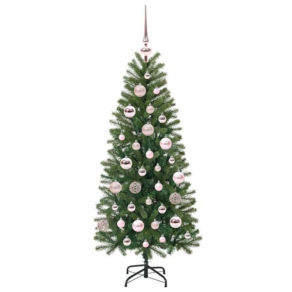 vidaXL Artificial Christmas Tree with 150 LEDs Green 120 cm PE and PVC