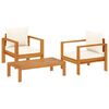 vidaXL 3 Piece Garden Sofa Set with Cushions Solid Wood Acacia
