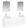 vidaXL Bathroom Furniture Set 5 pcs White Engineered Wood and Glass