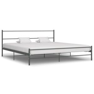vidaXL Bed Frame without Mattress Grey Metal 200x200 cm