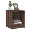 vidaXL Bedside Cabinet with Glass Door Brown Oak 35x37x42 cm
