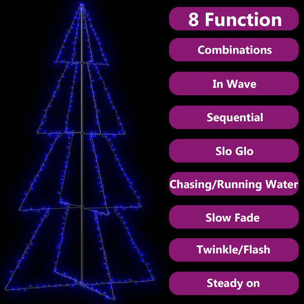 vidaXL Christmas Cone Tree 360 LEDs Indoor and Outdoor 143x250 cm