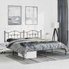 vidaXL Metal Bed Frame without Mattress with Headboard Black 183x213cm