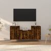 vidaXL 3 Piece TV Cabinet Set Smoked Oak Engineered Wood