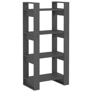 vidaXL Book Cabinet | Grey | Solid pine wood | 60x35x125 cm | Book Cabinet