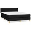 vidaXL Box Spring Bed with Mattress Black 140x190 cm Fabric