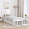 vidaXL Bed Frame with Shelf Manual White 75 x 190 cm Engineered Wood