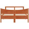 vidaXL Bed Frame with Headboard Wax Brown 160x200 cm Solid Wood Pine