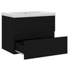 vidaXL Sink Cabinet with Built-in Basin Black Engineered Wood