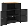 vidaXL Cabinet Black 70 x 50 x 87 cm Polyester and Roly Ratten