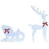 vidaXL Reindeer Pull Sleigh Cold white 70 x 26 x 128.5 cm Acrylic