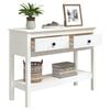 vidaXL Console Table White 100x35x75 cm Solid Wood Pine