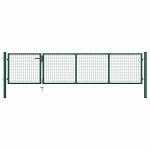 vidaXL Garden Gate Steel 350x75 cm Green