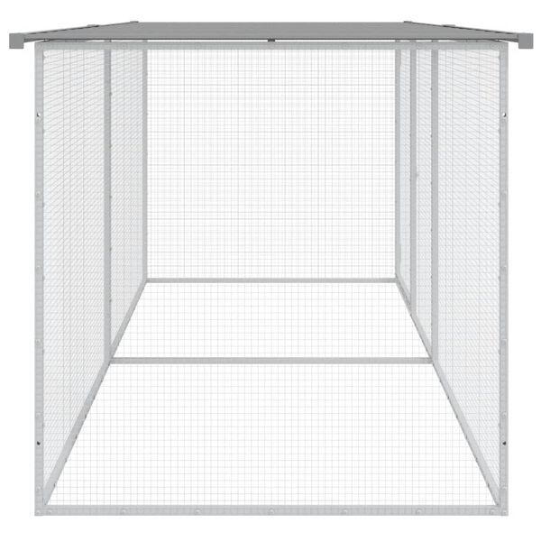 vidaXL Chicken Cage with Roof Light Grey 203x98x90 cm Galvanised Steel