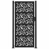 vidaXL Garden Gate Black 100x200 cm Steel Leaf Design