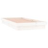 vidaXL LED Bed Frame without Mattress White Small Single Solid Wood