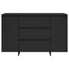 vidaXL Sideboard with 3 Drawers Black 120x41x75 cm Engineered Wood