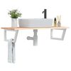 vidaXL Basin Shelf Wall Mounted Steel and Solid Wood Oak