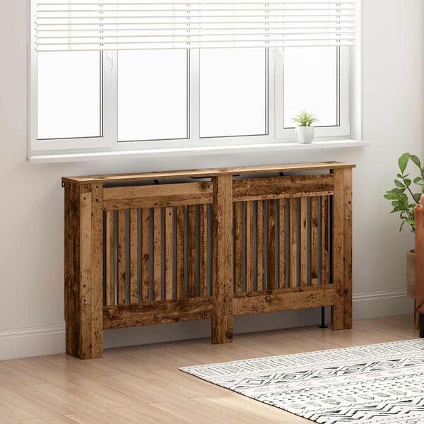 vidaXL Radiator Cover Old Wood 152 x 19 x 81.5 cm Engineered Wood