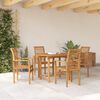 vidaXL Garden Dining Set 5 pcs Brown Solid Teak Wood