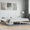 vidaXL Metal Bed Frame without Mattress with Headboard White 200x200cm