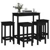 vidaXL 5 Piece Bar Set Black Solid Wood Pine