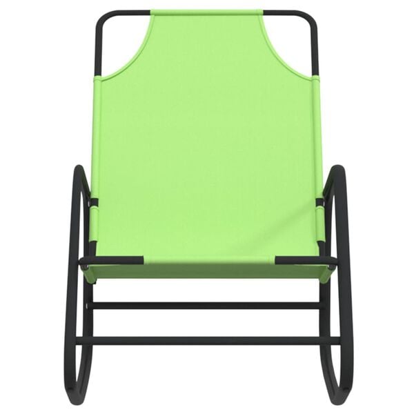 vidaXL Rocking Sun Lounger Green Steel and Textilene