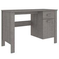 vidaXL Desk HAMAR Light Grey 113x50x75 cm Solid Wood Pine