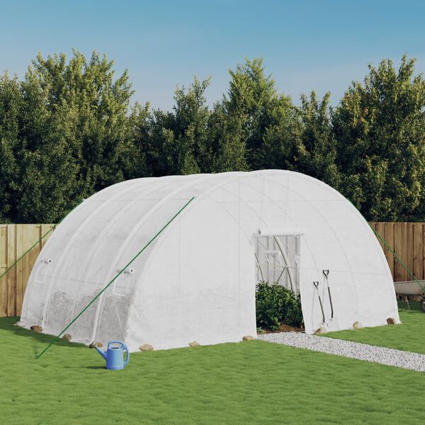 vidaXL Greenhouse with Steel Frame White 24 m&sup2; 6x4x2.85 m