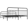 vidaXL Metal Bed Frame without Mattress with Footboard Black 200x200cm