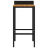 vidaXL Bar Stools 4 pcs Black Poly Rattan and Solid Wood Acacia
