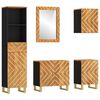 vidaXL 5 Piece Bathroom Cabinet Set Brown and Black Solid Wood Mango