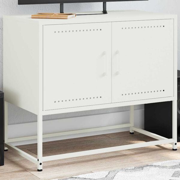 vidaXL TV Cabinet White 68.5x39x60.5 cm Steel