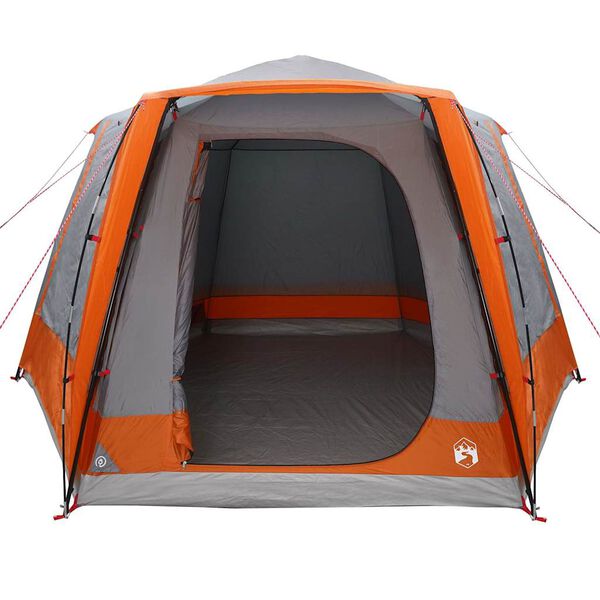 vidaXL Camping Tent Grey and orange 420 x 420 x 227 cm Polyester