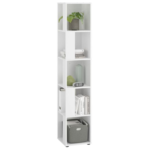 FMD Corner Shelf with 10 Side Compartments White
