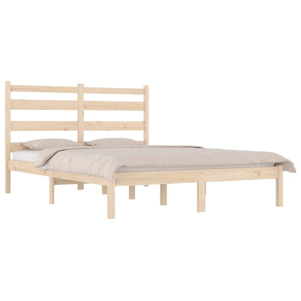 vidaXL Bed Frame without Mattress Solid Wood 200x200 cm (810037+818440)