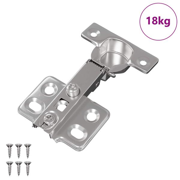 vidaXL Hinge 257 pcs Nickel 85 x 52.5 x 9.5 mm Iron