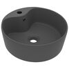 vidaXL Luxury Wash Basin with Overflow Matt Dark Grey 36x13 cm Ceramic