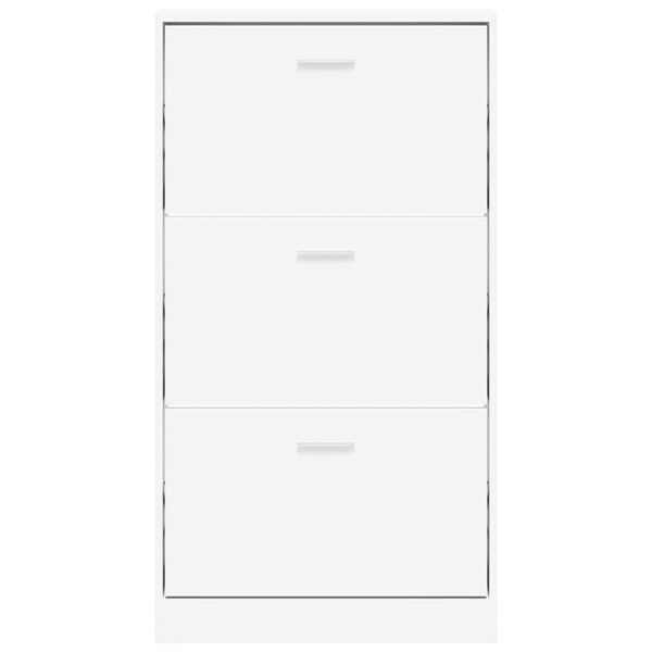vidaXL Shoe Cabinet White 59x17x108 cm Engineered Wood