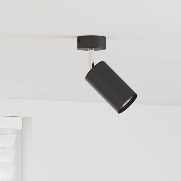 vidaXL Ceiling Spotlight with Spotlights Black 6 x 6 x 16 cm Metal