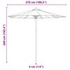 vidaXL Garden Parasol Dark Grey &Oslash; 270 x 260 cm Bamboo
