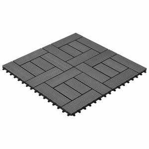 vidaXL Decking Tile 22 pcs Grey 30 x 30 cm WPC
