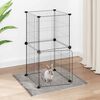 vidaXL 8-Panel Pet Cage with Door Black 35x35 cm Steel