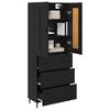 vidaXL Highboard with Drawer 2 pcs Black Oak Engineered Wood and Glass