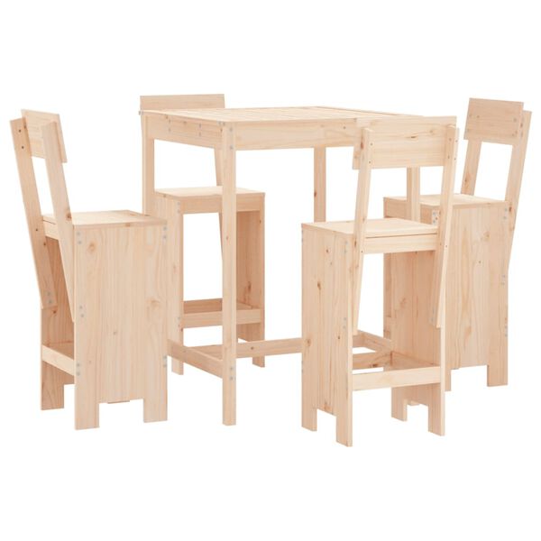 vidaXL 5 Piece Garden Bar Set Solid Wood Pine