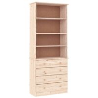 vidaXL Bookcase with Drawers ALTA 77x35x186.5 cm Solid Wood Pine