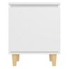 vidaXL Bed Cabinet with Solid Wood Legs White 40x30x50 cm